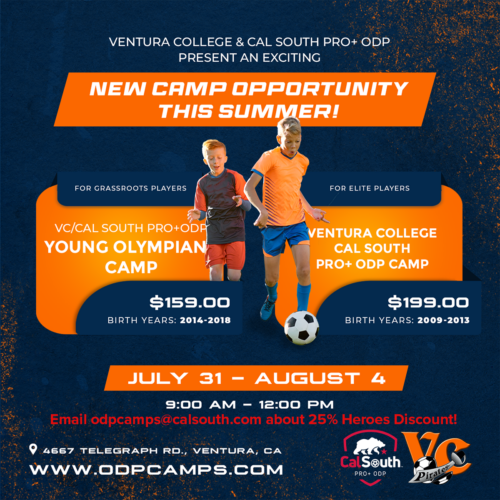 Cal South PRO+ ODP – Day and Residential Camps